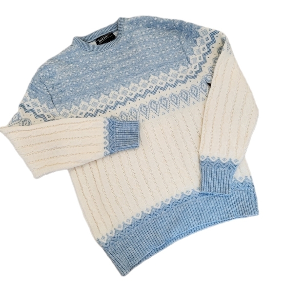 Jantzen Other - JANTZEN VINTAGE Nordic Folk Ski Sweater, Blue/Cream, Men's Medium ( list…